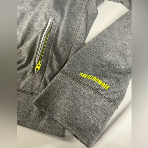Abercrombie & Fitch Heather Gray Jacket with Neon Yellow Details - Picture 10 of 13